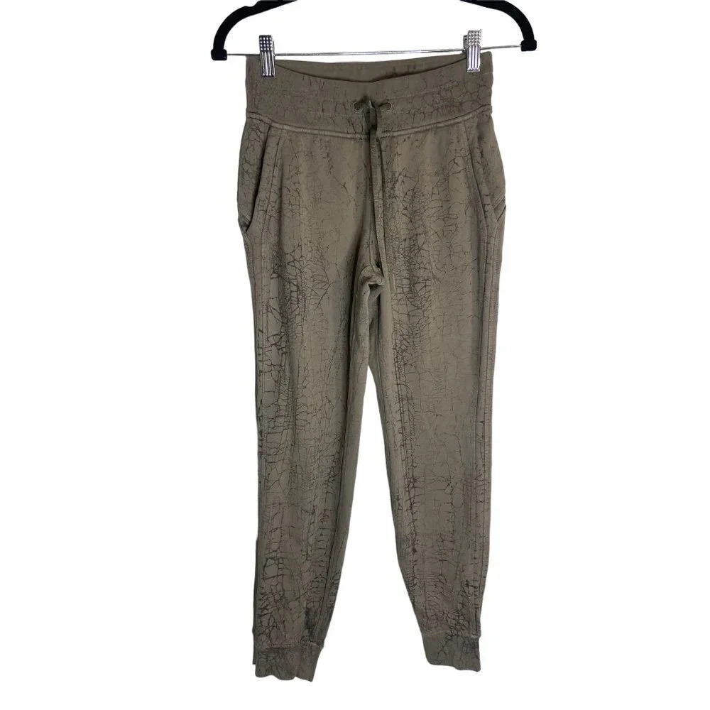 Lululemon Warm Down Jogger *7/8 Length Thread Dye Rover Black-sz 4